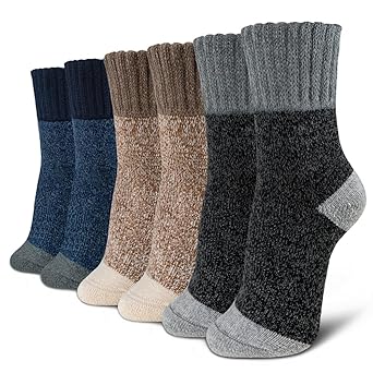 Time May Tell Womens Merino Wool Socks Thick Knit Warm Cushion Wool-Socks-for-Women 2/3 Pack