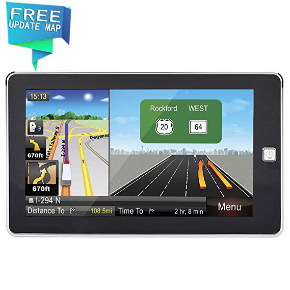 GPS Navigation for Car, HighSound 7 Inch Car GPS Updated 8GB 800x480 LCD Touch Screen GPS Navigation System, Multi-Media Car Vehicle Electronics Lifetime Maps