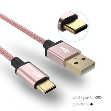 Type C cable 3.3 Ft Braided Cable USB 2.0 Type A to USB Type C for Newest USB Type-C Devices (pink)