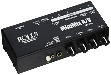 rolls MX56C Minimax Av XLR Rca 1/4 1/8 Mixer