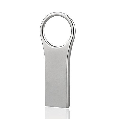 U07STORE 128GB Waterproof USB 3.0 Metal Flash Drive Memory Stick (Silver)