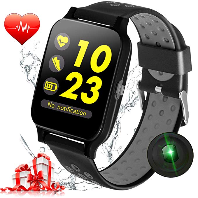1.55'' Fitness Tracker Smart Watch Phone Men Women with Heart Rate Blood Pressure Monitor Kid Health Monitor Activity Tracker Watch Pedometer Calorie BT Call SMS Camera Music Holiday Bithday Gifts