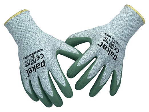 Pakel 5300-30-8 High Performance Non Slip Level 5 Cut Resistant Knit Wrist Gloves, Medium, 8