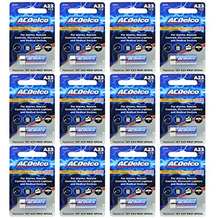 ACDelco A23 Super Alkaline 12 Volt Batteries, 12-Count