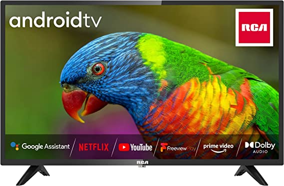RCA S32H1 32 Inch Smart TV, Android TV with Netflix Freeview Play Disney , Google Built-in Dolby Digital Audio 3 x HDMI 2 x USB & Bluetooth Connect, Small Television for Small Lounge Kitchen Black