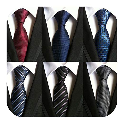 WeiShang Lot 6 PCS 4 inch Classic Men's Extra Wide ties Necktie Woven JACQUARD Neck Ties