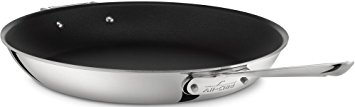 All-Clad 4114 NS R2 Stainless Steel Tri-Ply Bonded Dishwasher Safe PFOA-free Nonstick Fry Pan / Cookware, 14-Inch, Silver