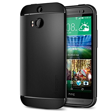 Spigen Slim Armor HTC One 2 Case with Air Cushion Technology and Hybrid Drop Protection for HTC One 2 - Smooth Black