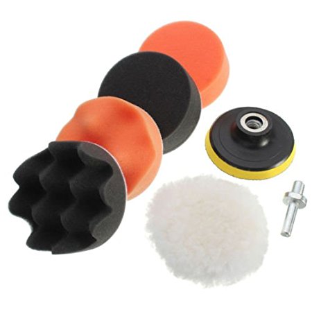 ZFE 3" Buffing Buffer Polishing Pad Drill Adapter Set Car Polisher-Select Thread Pack of 7Pcs