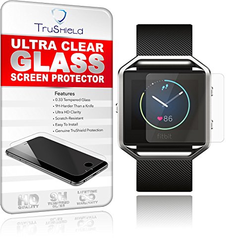 TruShield [2-PACK] Fitbit Blaze Screen Protector - Tempered Glass Screen Protector