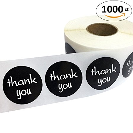 1000pcs 1.5" Round "Thank You" Paper Adhesive Seal Label Sticker (1 roll)