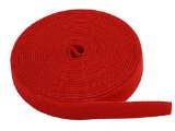 Monoprice Fastening Tape 075inch One Wrap Hook and Loop Fastening Tape 5 yardRoll - Red