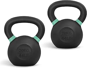 Yes4All Kettlebell Weights Cast Iron/Kettlebells Powder Coated - Strength Training, Home Gym, Full-body Exercises