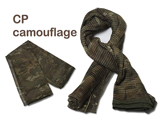 Hansoul Tactical Desert Scarf Wrap Camouflage Netting Shemagh Head Neck Scarf Sniper Face Veil for Wargame Sports Outdoor Activities …