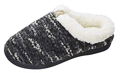 Slippers for Women Cozy Memory Foam Plush Fleece House Shoes Furry Wool-Like w/Indoor Outdoor