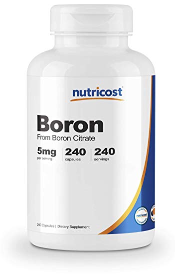 Nutricost Boron Capsules 5mg, 240 Veggie Capsules - Gluten Free, Non-GMO