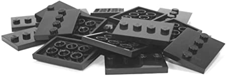 Lego Parts: Tile, Modified 3 x 4 with 4 Studs in Center - Minifigure Display Base Collector Series (PACK of 16 - Black)