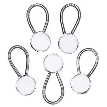 Comfy Clothiers 5-Pack White Collar Extenders - Dress Shirt Button Extender
