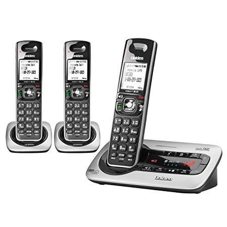 D3580-3 DECT 6.0 Expandable Cordless Phone with Digital Answering System and Bluetooth CELLLiNK, Black, 3 Handsets