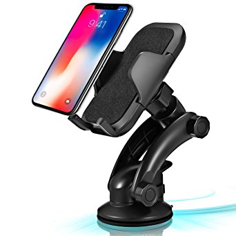 Car Phone Mount,Car Phone holder,Dashboard Car Phone Holder,Washable Strong Sticky Gel Pad with One-Touch Design, Anti-skid Base Car Holder for iPhone X/8/7/7P/6s/6P/5S, Galaxy S5/S6/S7/S8, and More