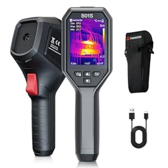 HIKMICRO B01S Thermal Imaging Camera 256 x 192 IR Resolution, Thermal Camera with WiFi, 3.2" 640 × 480 Resolution LCD Screen, 25Hz Refresh Rate, Handheld 49,152 Pixels Infrared Camera