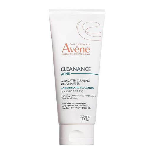 Eau Thermale Avene Cleanance ACNE Clearing Gel, acne cleanser for sensitive skin with Salicylic Acid, deep cleanses & prevents acne on face & body 6.76 fl. oz.