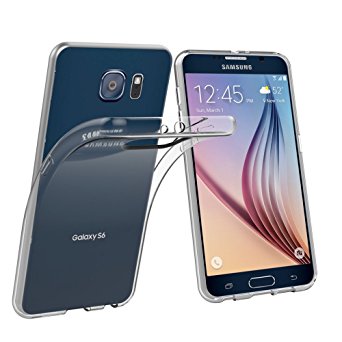 Galaxy S6 Case Clear, [2Pack] Simpeak Samsung Galaxy S6 Soft TPU Transparent Slim Fit Protector Case [Drop Protection][ Anti Slip] [Scratch Resistant]