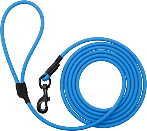 Nimble Waterproof Dog Leash Durable Training Lead Outdoor Long Leash 10ft 15ft 30ft for Dog Training,Beach,Yard,Camping,Swimming (15ft, Blue)