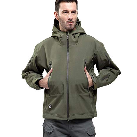 FREE SOLDIER Men’s Tactical Jacket Windproof Fleece Jacket for Winter Lightweight Wind Breaker Jacket Breathable Hiking Climbing Jacket