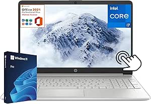 HP Newest Business Laptop, 15.6" FHD Touchscreen, Intel 10-Core i7-1255U Processor, 16 GB RAM, 512 GB SSD, Long Battery Life, HD Camera, HDMI, Windows 11 Pro with Microsoft Office Lifetime License