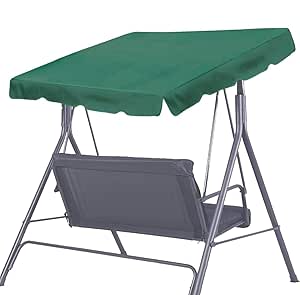 Strong Camel New Patio Outdoor Swing Canopy Replacement Porch Top Cover for Seat Furniture (65"x45", Green)