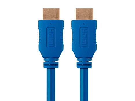 28AWG High Speed HDMI Cable w/Ferrite Cores, Blue (6 feet)