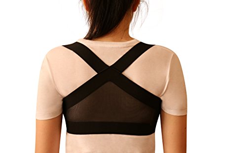 Posture Support Brace Lightweight Corrector for Upper Shoulders Back Clavicle for Men and Women Black Small Stealth Support