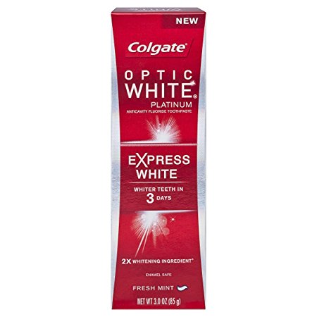 Colgate Optic White Platinum Express White Toothpaste, Fresh Mint 3 oz (Pack of 2)