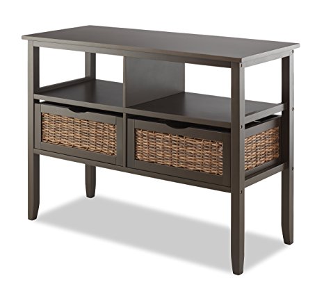 Whitmor BAHAMA 2-Drawer Wood Storage Coffee Table-Espresso