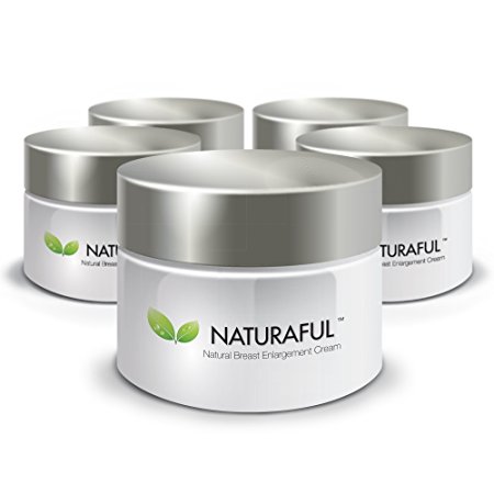 NATURAFUL - (5 JAR SUPPLY) TOP RATED Breast Enhancement Cream - Natural Breast Enlargement, Firming and Lifting Cream | Hormone Balancing, Made from Plant Extracts, Trusted by Over 100,000 Users