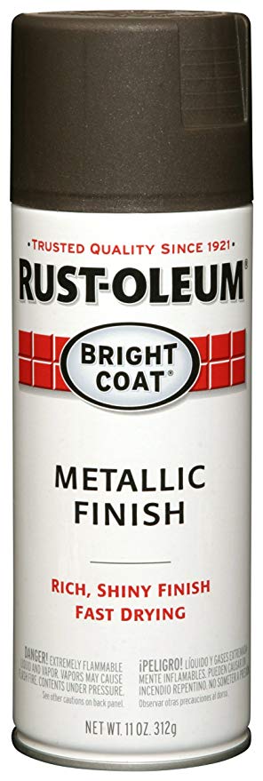 Rust-Oleum 7713830 Stops Rust Spray Paint, 11 Oz Aerosol, 10-12 Sq-Ft/Can, Each, Metallic Dark Bronze