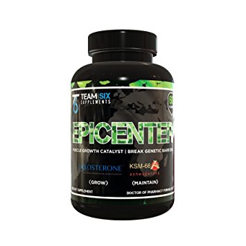 EPICENTER – The Best Natural Testosterone Booster for Muscle Growth & Lean Strength Gains ● Top Muscle Building Supplement with Epicatechin & Patented Laxogenin, Rapid Muscle Builder, 60 V-Caps