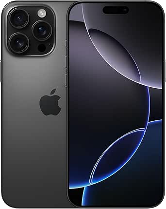 Apple iPhone 16 Pro Max 256 GB: 5G Handy mit Kamerasteuerung, 4K 120 Dolby Vision und einem großen Sprung bei der Batterielaufzeit. Funktioniert mit AirPods, Titan Schwarz