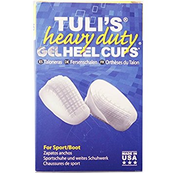 Tuli's Heavy Duty Heel Cups Gel Medical Grade Large (Over 175 Lbs) 1 Pair (Pack of 2)