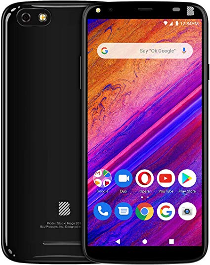 BLU Studio Mega 2019-6.0" Display Smartphone, 32Gb 2Gb RAM- Black