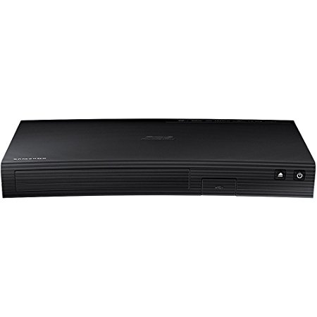 Samsung Blu-ray DVD Disc Player With Built-in Wi-Fi 1080p & Full HD Upconversion, Plays Blu-ray Discs, DVDs & CDs, Plus CubeCable 6Ft High Speed HDMI Cable, Black Finish