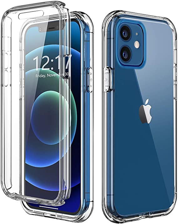 TOPSKY Case for iPhone 12 Pro 6.1 inch 2020,iPhone 12 Case with Built-in Screen Protector Full Body Shockproof Heavy Duty Protection Durable Protective Phone Cover for iPhone 12 Pro,Clear