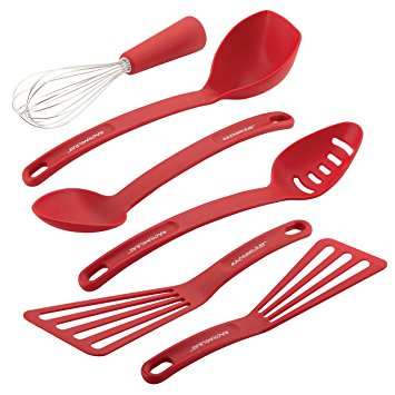 Rachael Ray Nylon Nonstick Tools Set, Red, 6-Piece, Tools and Gadgets