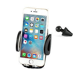 Car Phone Holder, ABASK Universal Car Mount Air Vent Mobile Phone Holder With 360� Rotation for iPhone Samsung Galaxy Note LG Nexus SNOY Nokia and GPS Devices(Black)