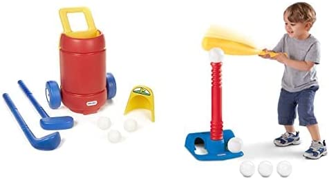 Little Tikes TotSports Easy Hit Golf Set   3 Balls   2 Clubs & T-Ball Set (Red) w/5 Balls – Amazon Exclusive