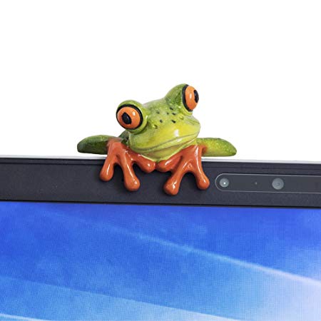YOHEE Resin Creative 3D Craft Frog Decoration Office Desk Computer Decoration Gift (Front Style)