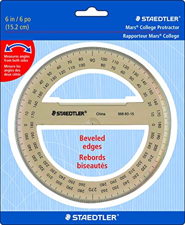 Staedtler Protractor 6" 360 Degrees, 56880-15BK