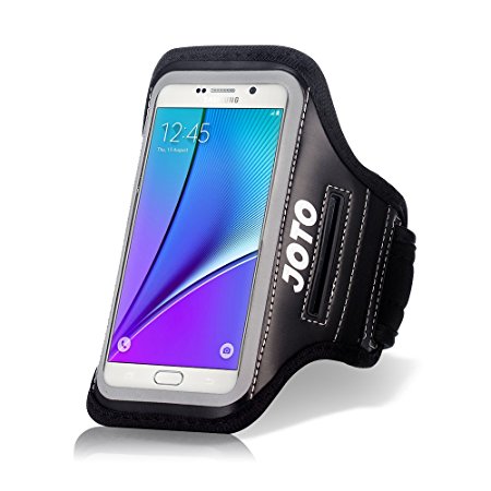 Galaxy Note 5 Armband / Galaxy S6 edge  Armband, JOTO Sport Armband Case for Samsung Galaxy Note5 and S6 edge  (2015), Sweat Proof, best for Gym, Sports Fitness, Running , Exercise , Workout (Black)