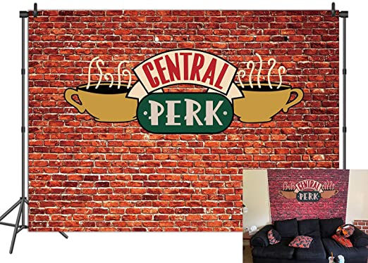 Betta Central Perk Cafe Friends Backdrop Friends Shower Theme Party Decoration Supplies Red Brick Wall Photography Background Vinyl 7x5ft